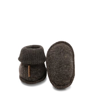Mikk-Line Mikk-Line wollen slofjes dark brown melange