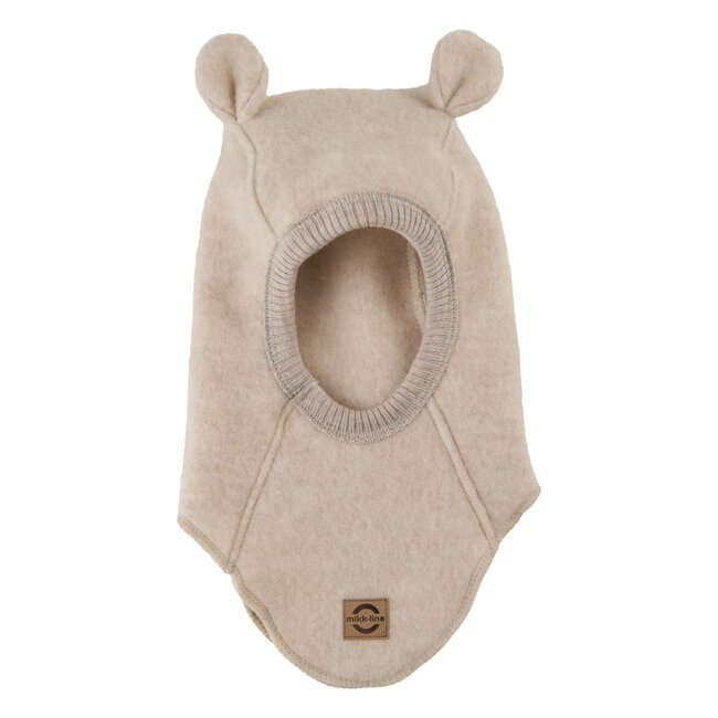 Mikk-Line wollen muts met oren melange offwhite