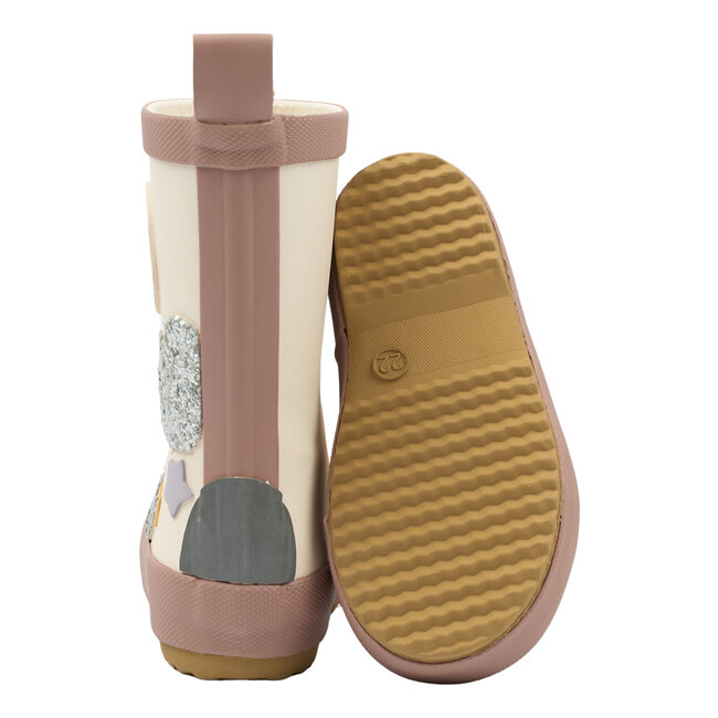 Mikk-Line laarzen Rainbow patch  white swan