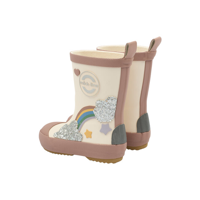 Mikk-Line laarzen Rainbow patch  white swan