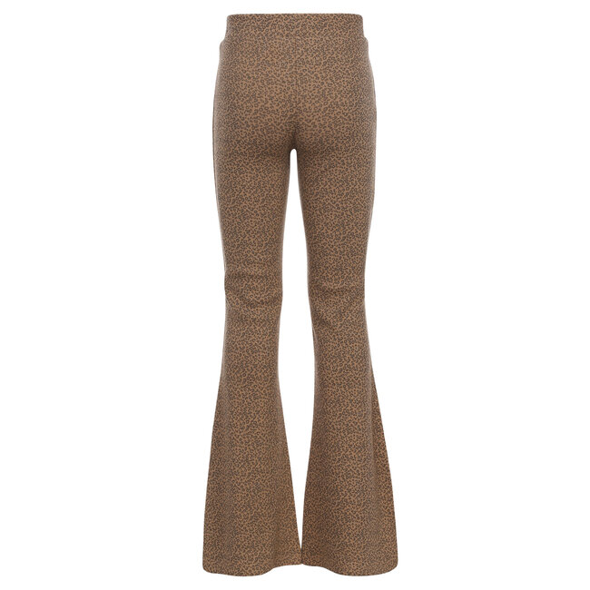Rib flaire pants mini leopard