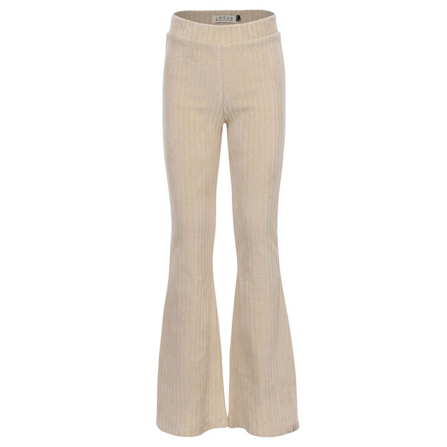 Velvet rib flaire pants soft sand