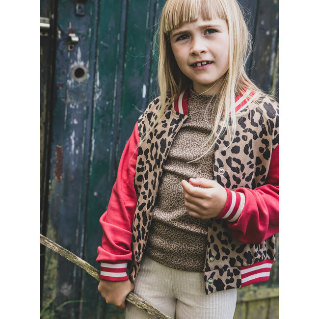 Sweat baseball jacket leopard ao