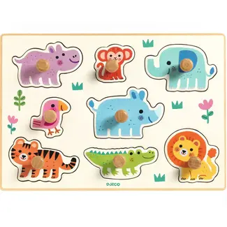 Djeco DJ01123  Houten puzzel Hippo'n'Co