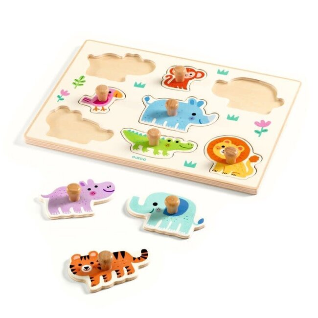 Djeco  Houten puzzel Hippo'n'Co