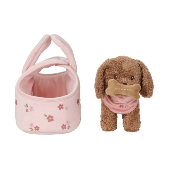 Knuffelhond Jackie in tas