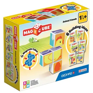 Geomag Geomag Magicube Printed animal friends + cards 7pcs