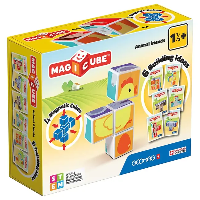 Geomag Magicube Printed animal friends + cards 7pcs