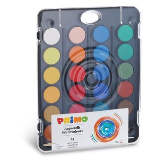 Primo Primo aquarelverf tablet/penseel 24 kleuren