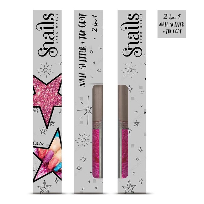 Nagel glitter 2-in-1