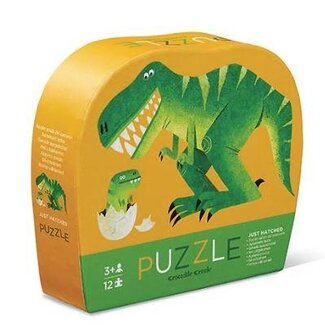 Crocodile Creek Puzzel - Shaped box - 12 stuks -Baby dinosaurus
