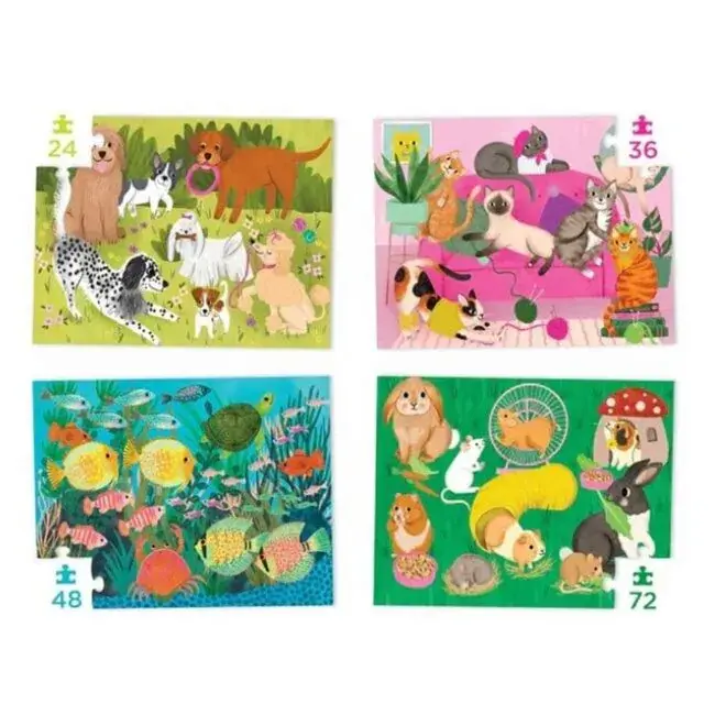 4 puzzel set - Huisdieren