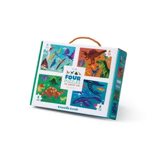 Crocodile Creek 4 puzzel set - Dinosaurussen