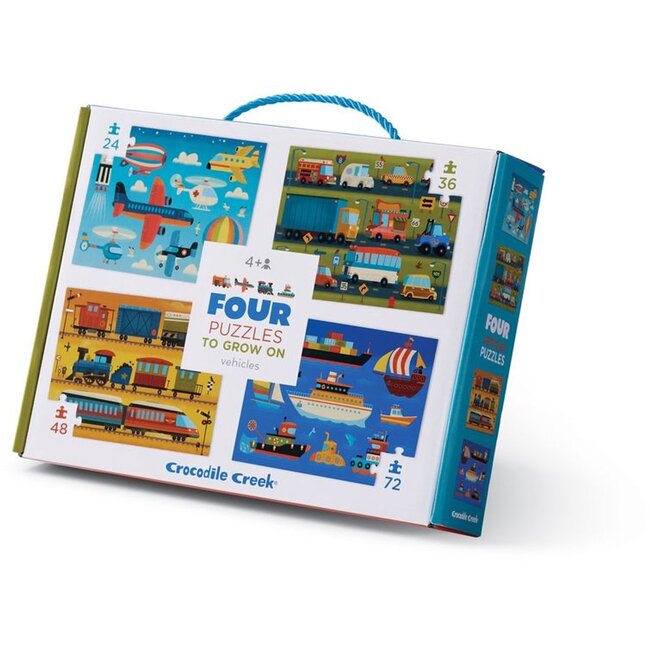 4 puzzel set - Voertuigen