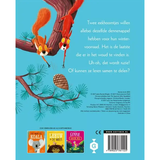 Kartonboek: Twee vechtende eekhoorntjes 3+