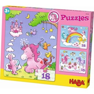 Haba Puzzel 3 in 1 Eenhoorn fonkelglans