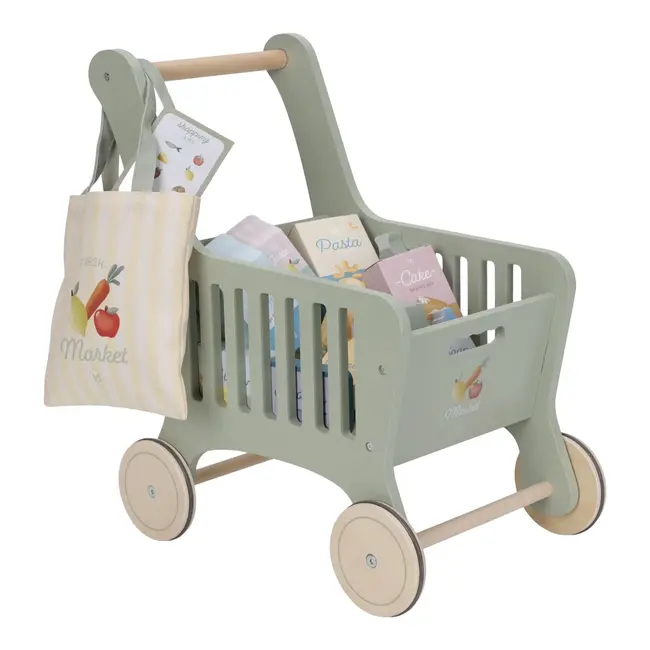 Houten winkelwagen