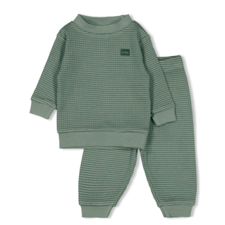 Feetje Feetje pyjama kids wafel Family Limited Edition zeegroen