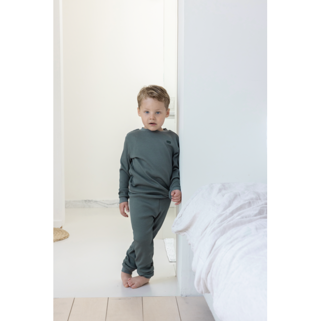 Feetje pyjama kids wafel Family Limited Edition zeegroen