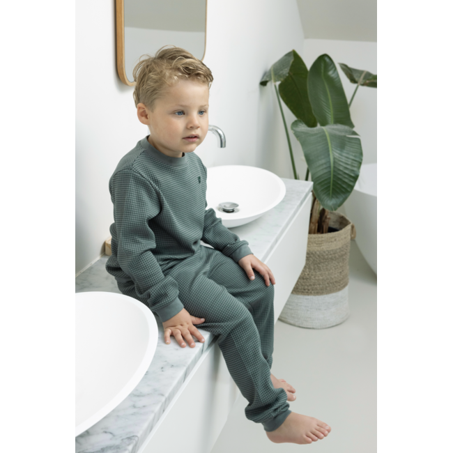 Feetje pyjama kids wafel Family Limited Edition zeegroen