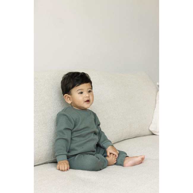 Feetje pyjama kids wafel Family Limited Edition zeegroen