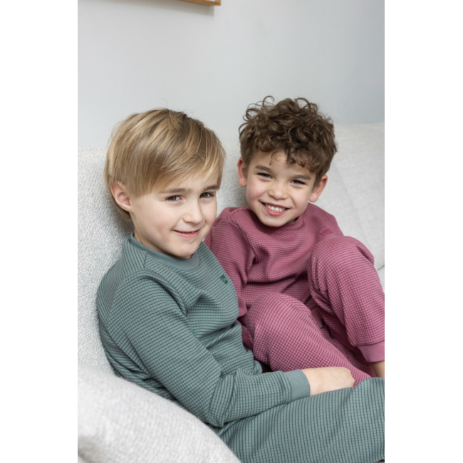 Feetje pyjama kids wafel Family Limited Edition zeegroen