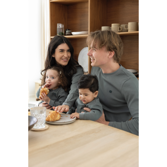 Pyjama volwassenen Family Edition zeegroen