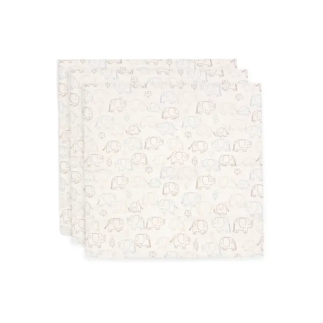 Jollein hydrofiel  70x70cm 3pack Elephant tales