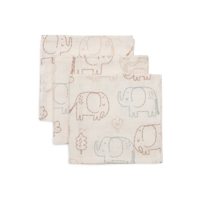 Jollein monddoekjes hydrofiel Elephant Tales (3pck)