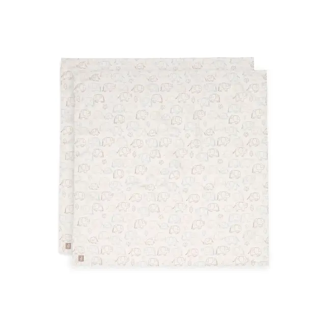 Jollein hydrofiel  115x115cm 2pack Elephant Tales