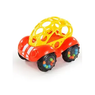 Oball Rattle & Roll Buggie Toy - red