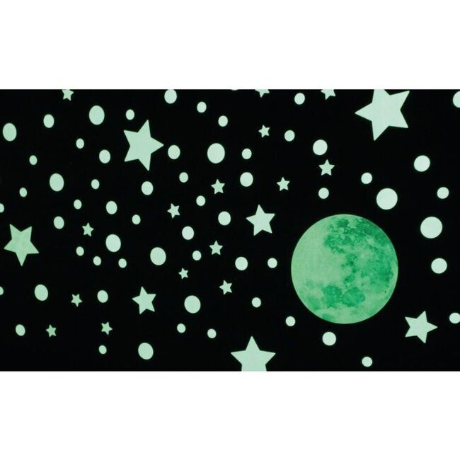 Maan en sterren glow in the dark set 111 stickers