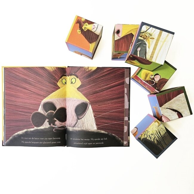 De leeuw in de muis boek en blokpuzzel
