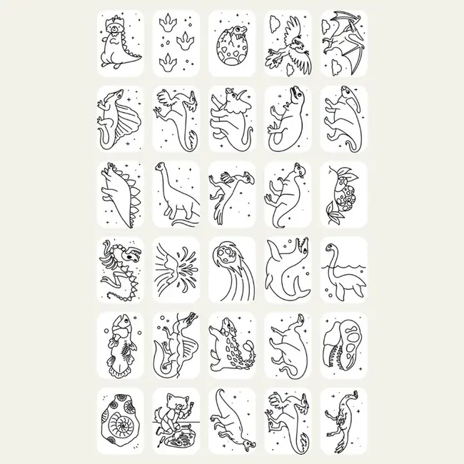 Kidywolf extra set tekenkaarten Dino's en Sterrenstelsel