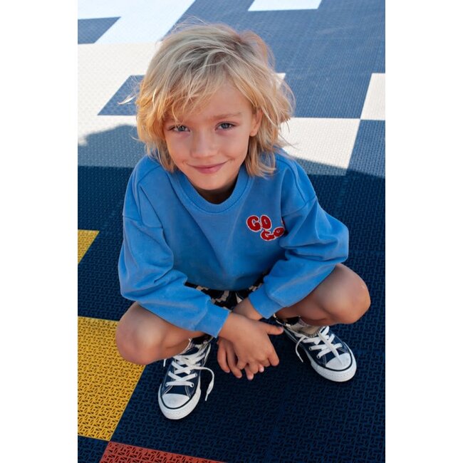 Sturdy sweater oversized - Run the Day blauw