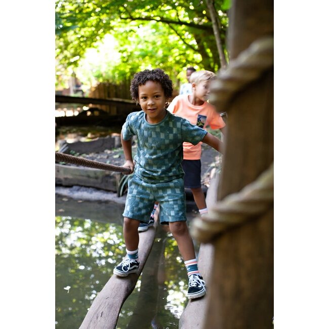 Sturdy short ruit badstof - Lagoon Legends petrol