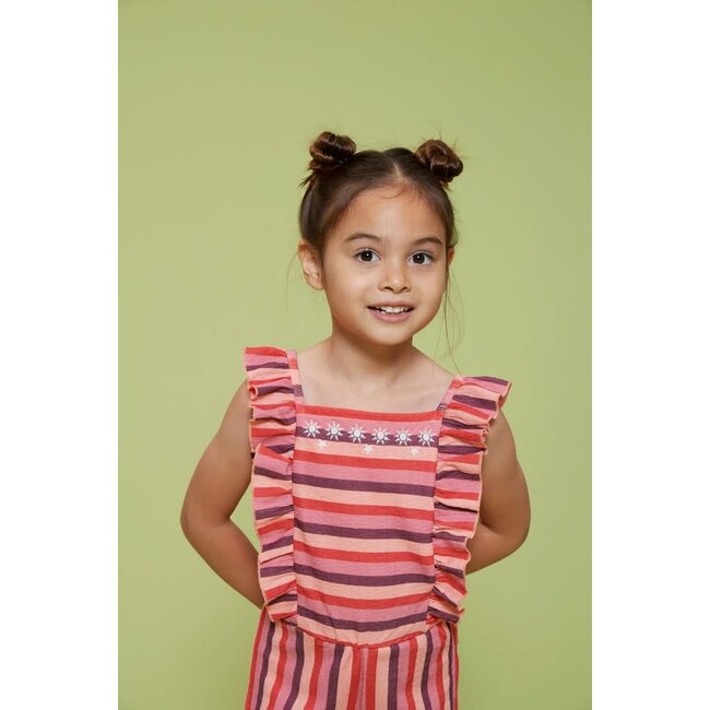 Jubel jumpsuit streep seersucker - Salsa Sunset zalm