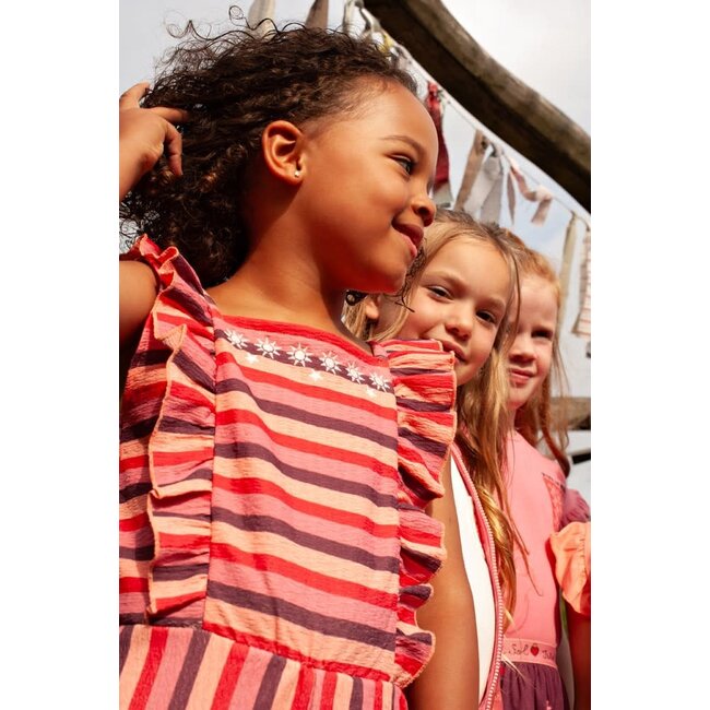 Jubel jumpsuit streep seersucker - Salsa Sunset zalm