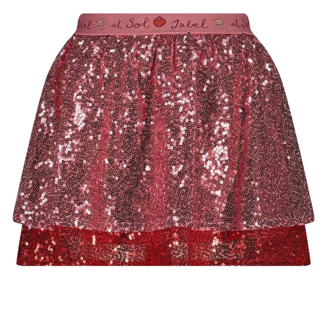 Jubel pailetten rok - Salsa Sunset roze