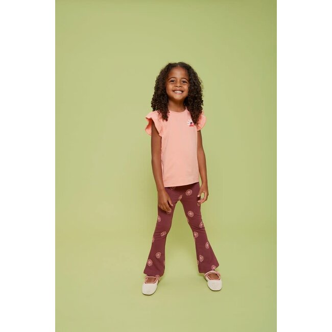 Jubel flaired broek aop - Salsa Sunset bordeaux