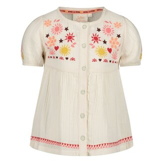 Jubel Jubel blouse mousseline met embroidery  - Salsa Sunset offwhite
