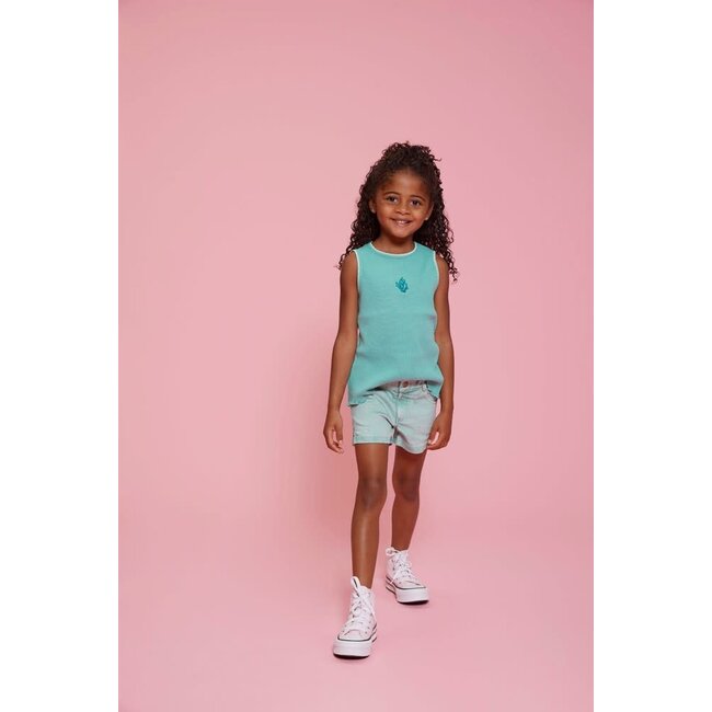 Jubel singlet pointelle rib - Lazy Lagoon jade groen