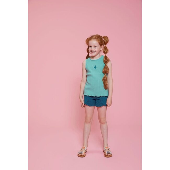 Jubel singlet pointelle rib - Lazy Lagoon jade groen