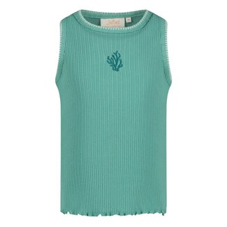 Jubel Jubel singlet pointelle rib - Lazy Lagoon jade groen