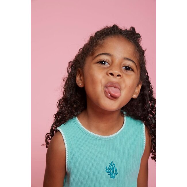 Jubel singlet pointelle rib - Lazy Lagoon jade groen