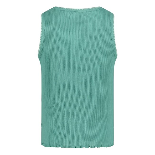 Jubel singlet pointelle rib - Lazy Lagoon jade groen