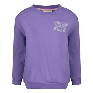 Jubel Jubel sweater met backprint - Rolling into Spring paars