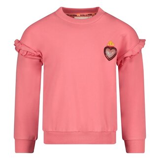 Jubel Jubel sweater met backprint - Salsa Sunset roze