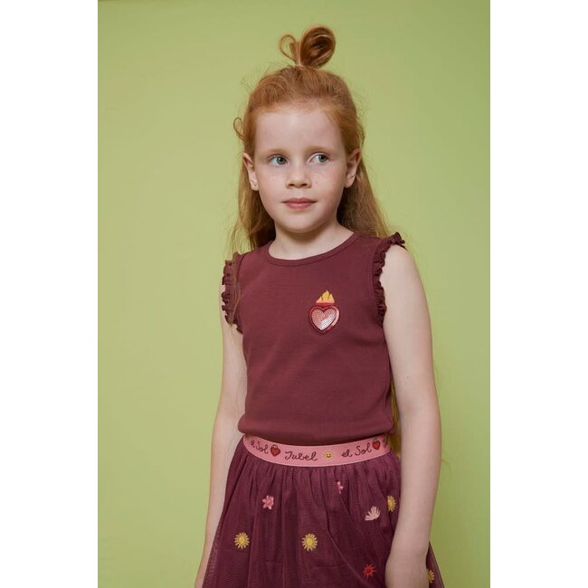 Jubel rok tule - Salsa Sunset bordeaux