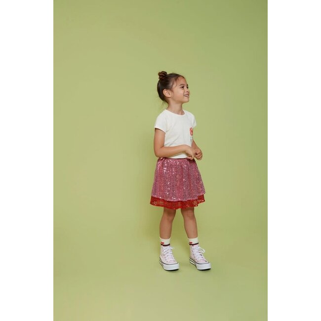 Jubel t-shirt met crochet zakje - Salsa Sunset offwhite